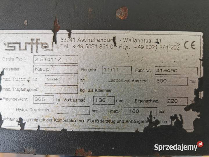 Pozycjoner wideł KAUP Klasa 3 udźwig 27 T