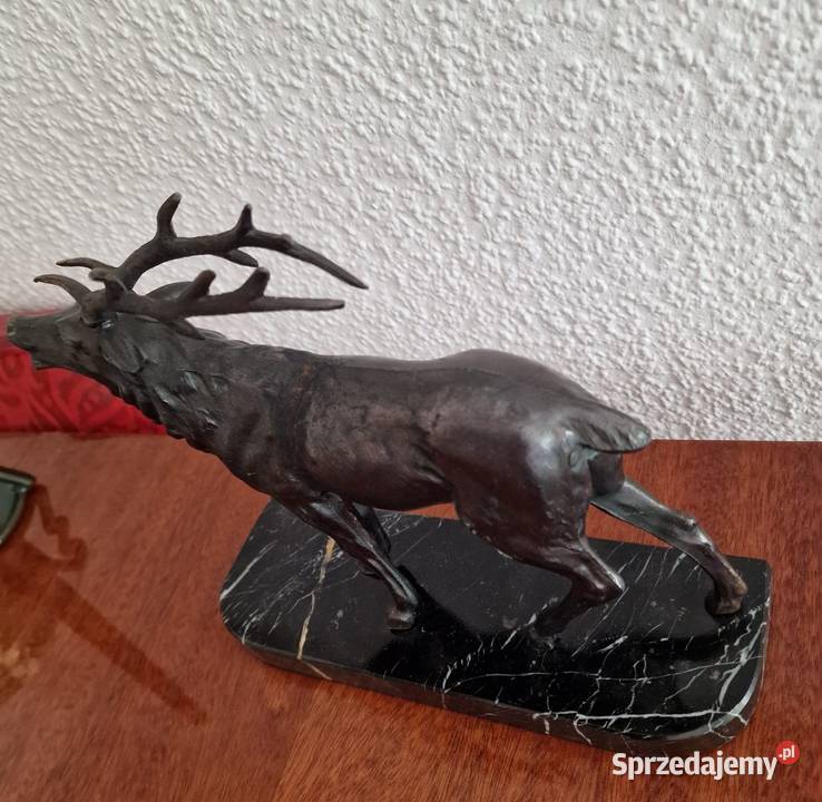 Figurka Jelenia brąz marmur Syców