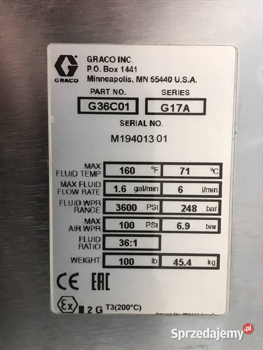 Pompa lakiernicza GRACO MERCUR Pozostałe Swarzędz