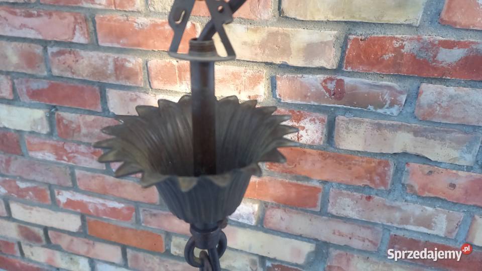 Żyrandol 4 ramienny metalowy mosiężny pakjąk 8 Gawroniec