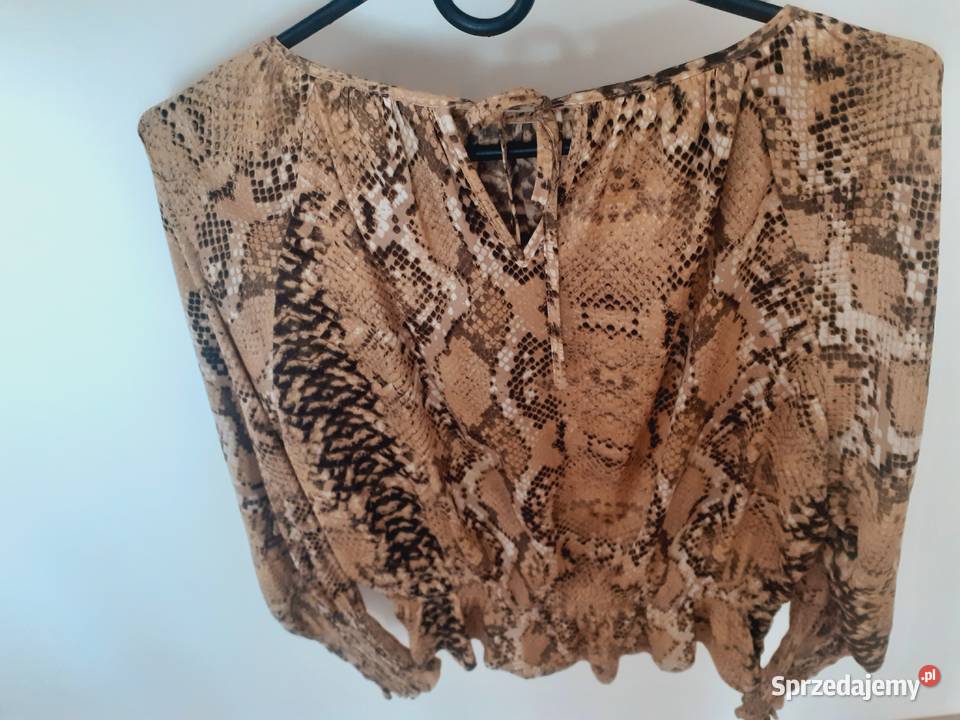 bluzka wzór skóra węża HM M czarny pomorskie Gdańsk