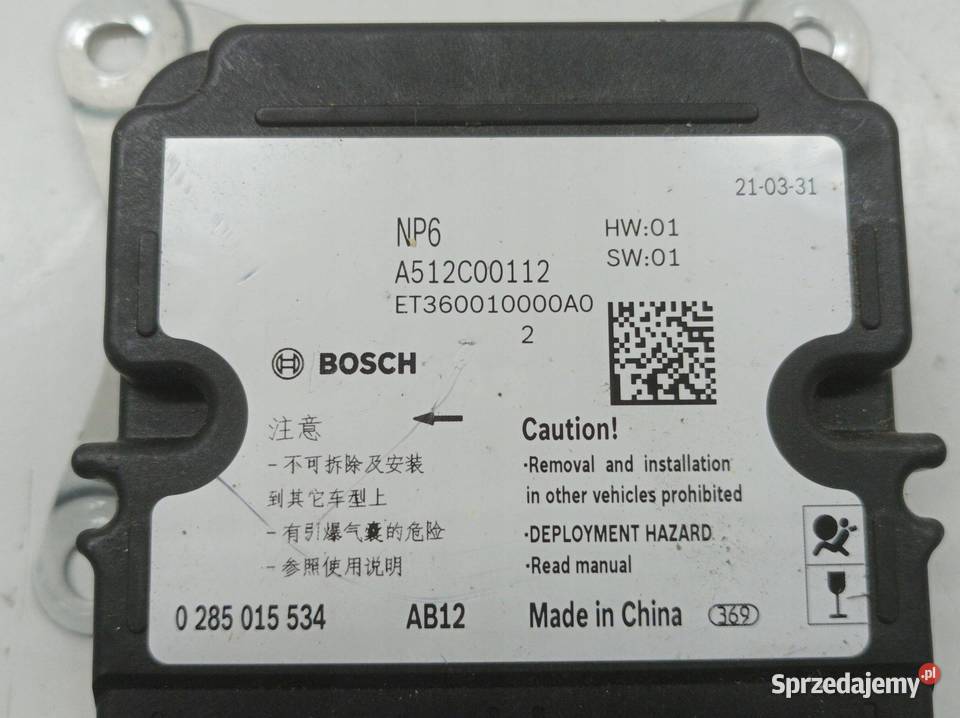 SENSOR AIRBAG 0285015534 ET360010000A0 Piaggio