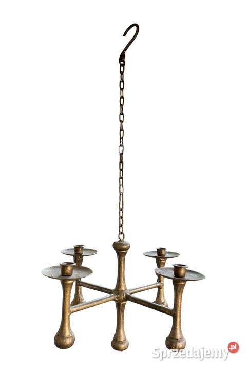 Ludowy świecznik wiszący z kutego żelaza Warszawa sprzedam