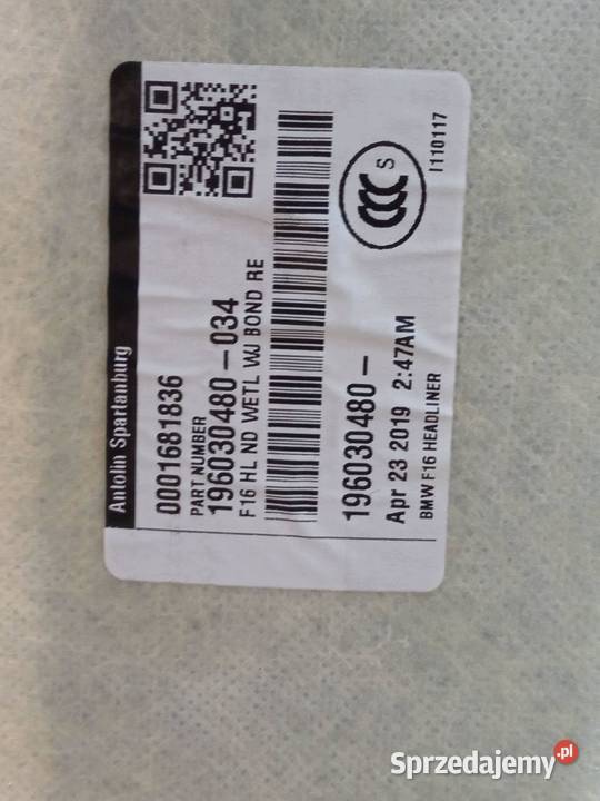 PODSUFITKA MPAKIET CZARNA Bmw X6 II 20142019 F16