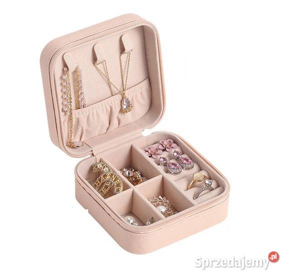 Etui Organizer na Biżuterię Mini Pudełko Różowe