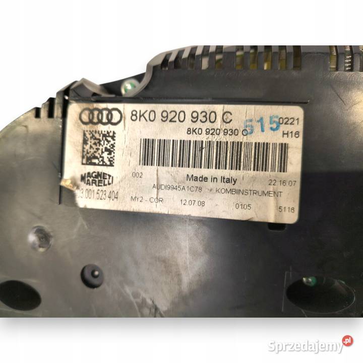 LICZNIK ZEGARY 8K0920930C Audi A4 B8 20 27 30 Chełm