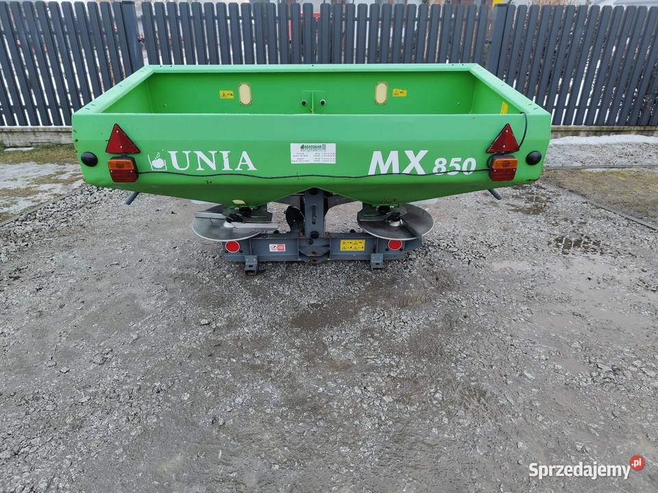 Rozsiewacz nawozów dwutarczowy Unia MX 850 Rozsiewacze nawozów Brzeziny sprzedam