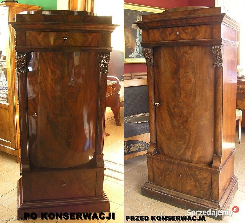 Szafka słupek cylindryczny Biedermeier Sopot