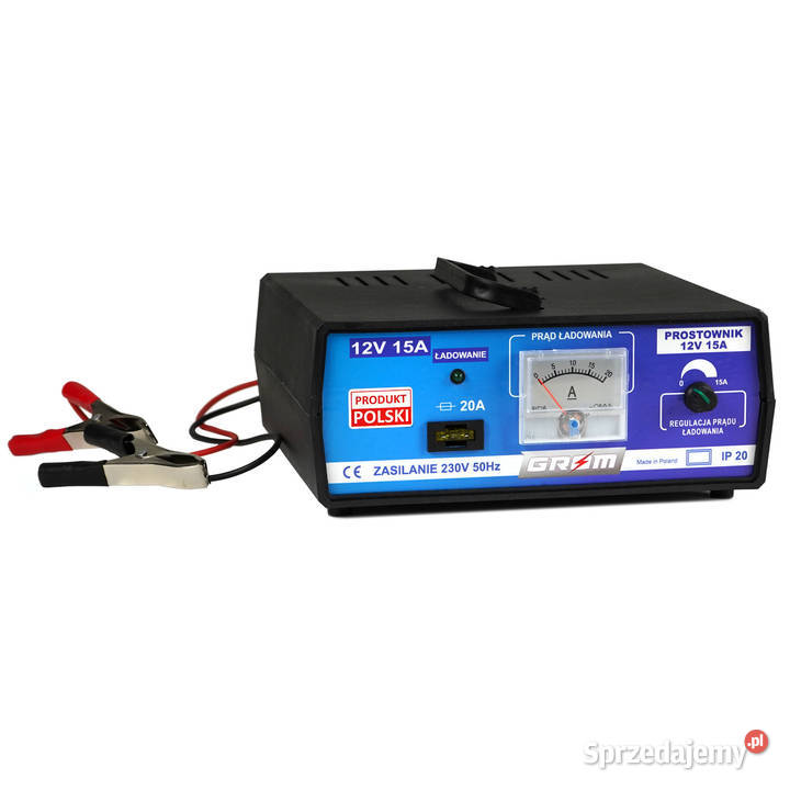 Prostownik z regulacją ładowania GROM 12V 15A Legionowo