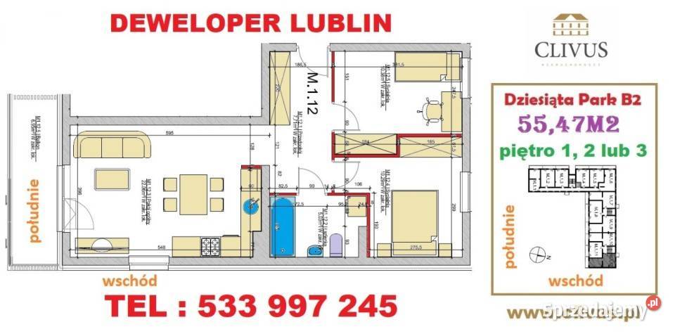 Sprzedaż mieszkania 5547m2 3 pokojowe Lublin Sprzedaż
