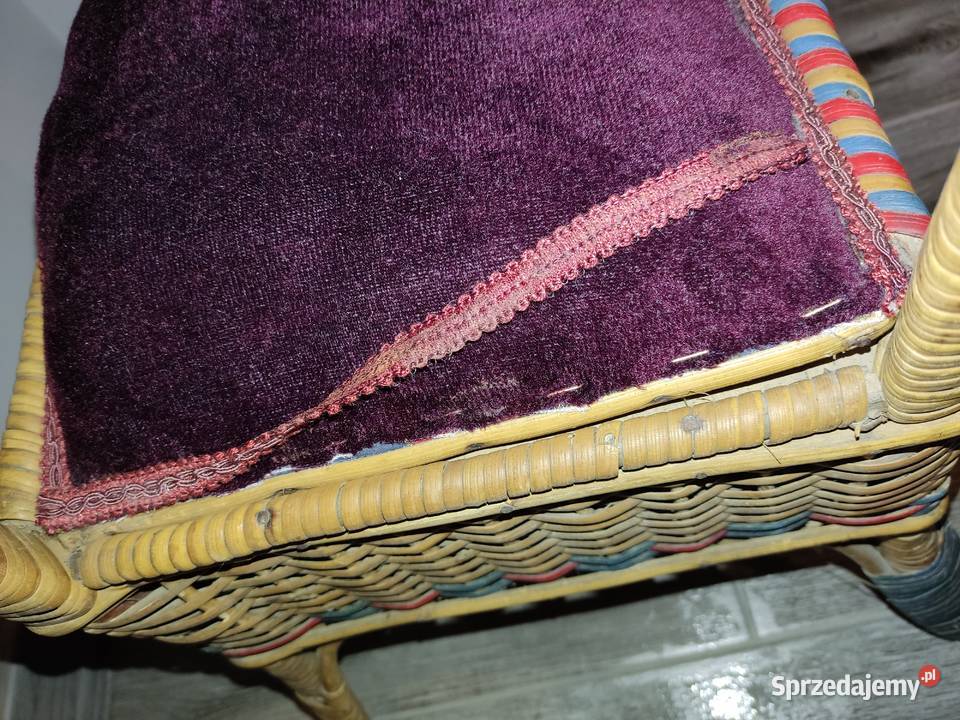 Dwie skrzynie kufry wiklinowe lata 60 te XX w 33cm Głuchołazy