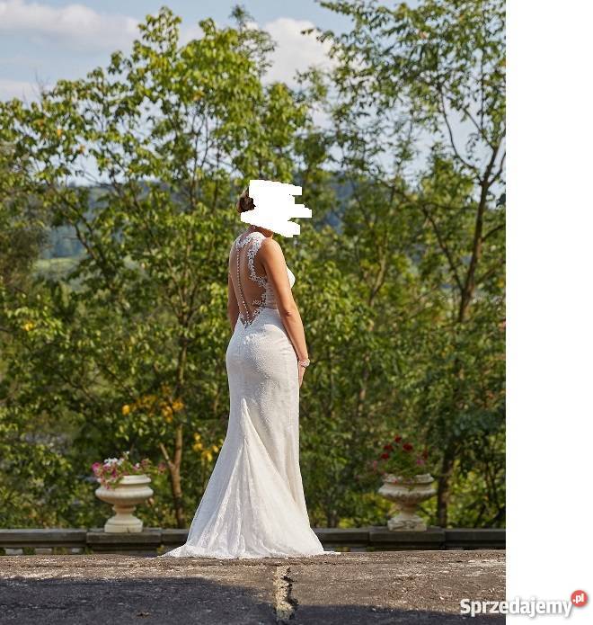 suknia ślubna 38 M syrena rybka z trenem Krynica-Zdrój