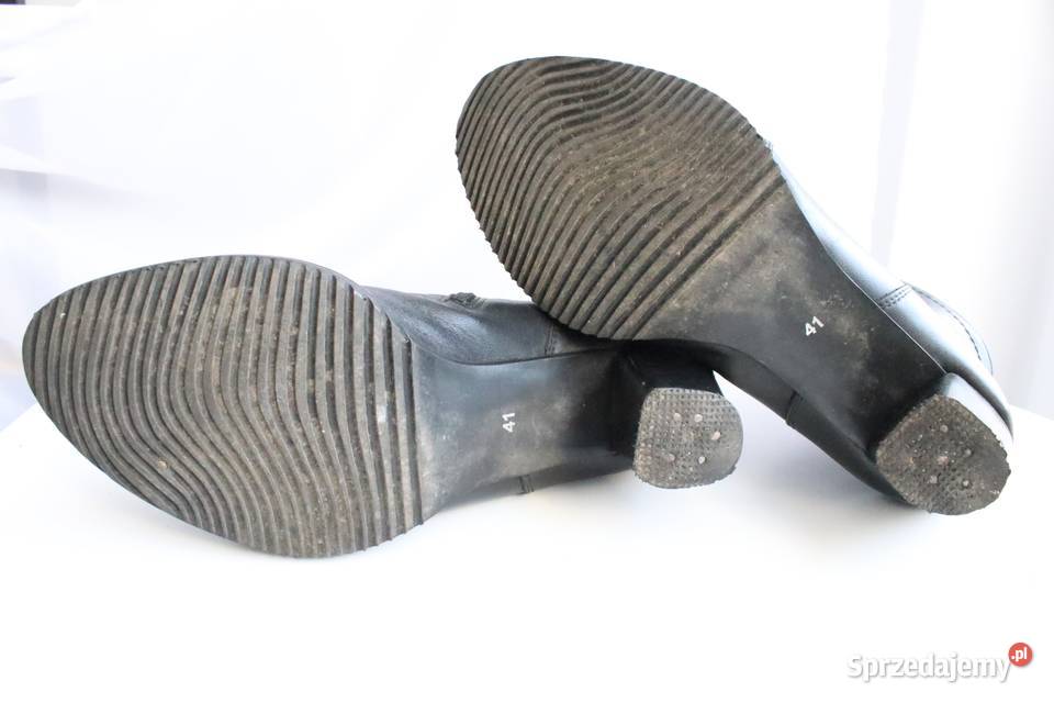 Czarne botki na obcasie z zamkiem inna dolnośląskie Wrocław sprzedam