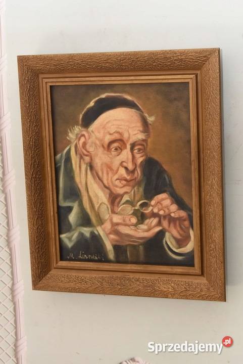 M Lisowski Żyd Liczący Pieniądze Obraz Kraków