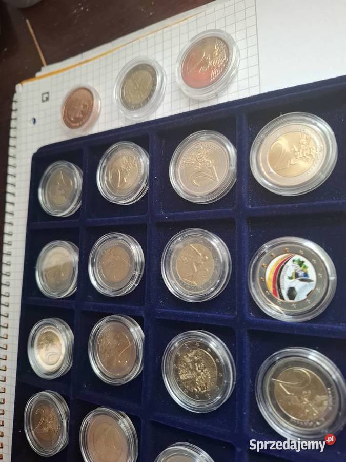 Zestaw monet kolekcjonerskich niemieckich 2 euro Numizmatyka opolskie Głogówek