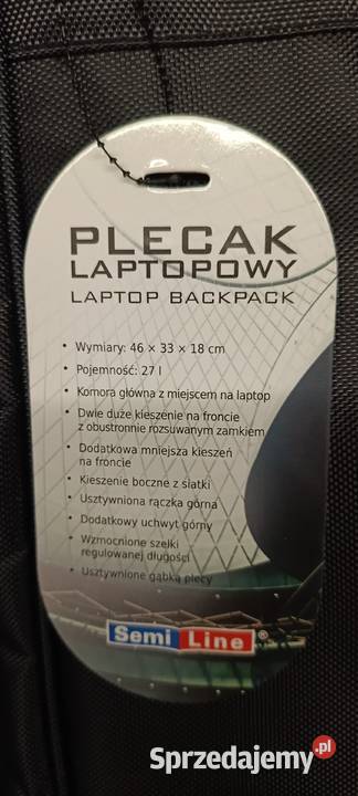 SEMI Line plecak laptopowy czarny 27 L Elektronika Ełk sprzedam