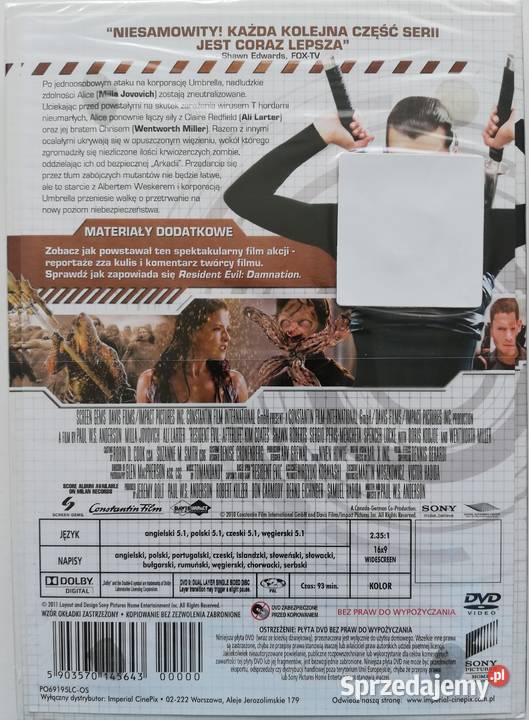 Resident Evil 4 x DVD Mila Jovovich DVD Łódź