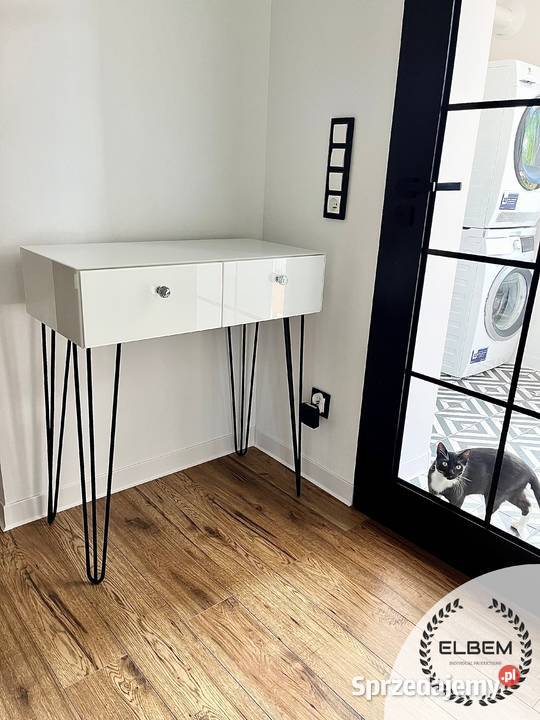 Biała szklana konsola Glamour WYSYŁKA 45cm Warszawa sprzedam