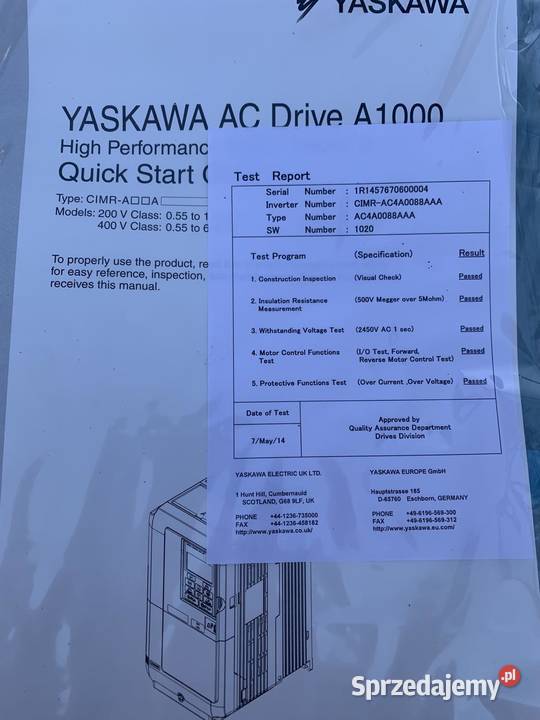 Yaskawa CIMRAC4A0088AAA 37kW 88A Warszawa
