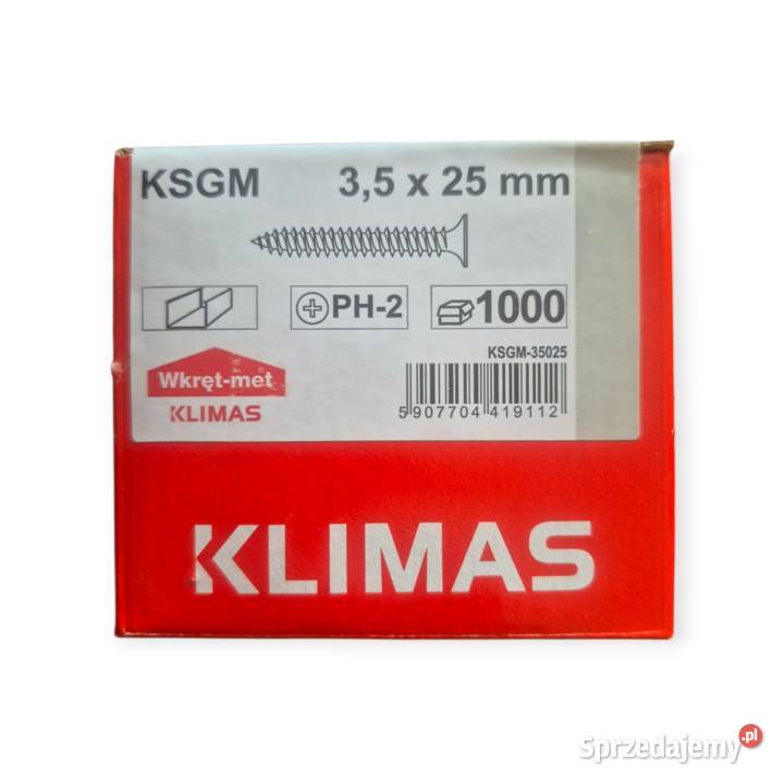 Wkręty do metalu stali KLIMAS WkrętMet 35 x 25
