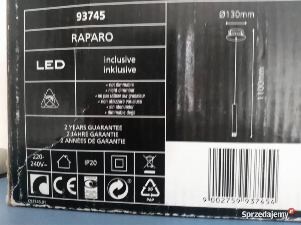 Lampy wiszące nowe w fabrycznych opakowaniach