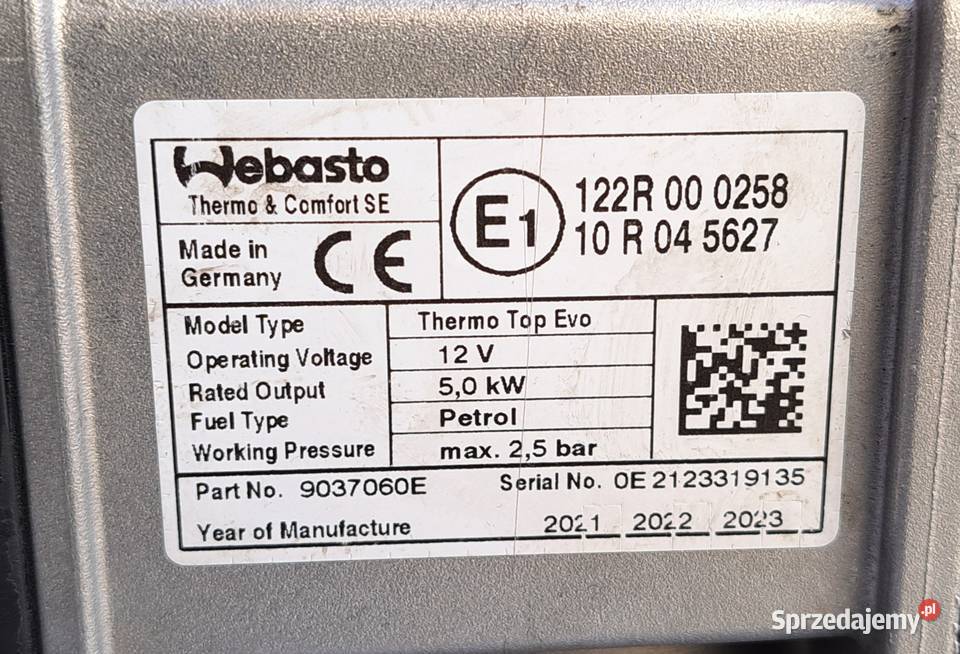 Webasto Thermo Top Evo Golf 8 A3 8Y Octavia IV Mielęcin