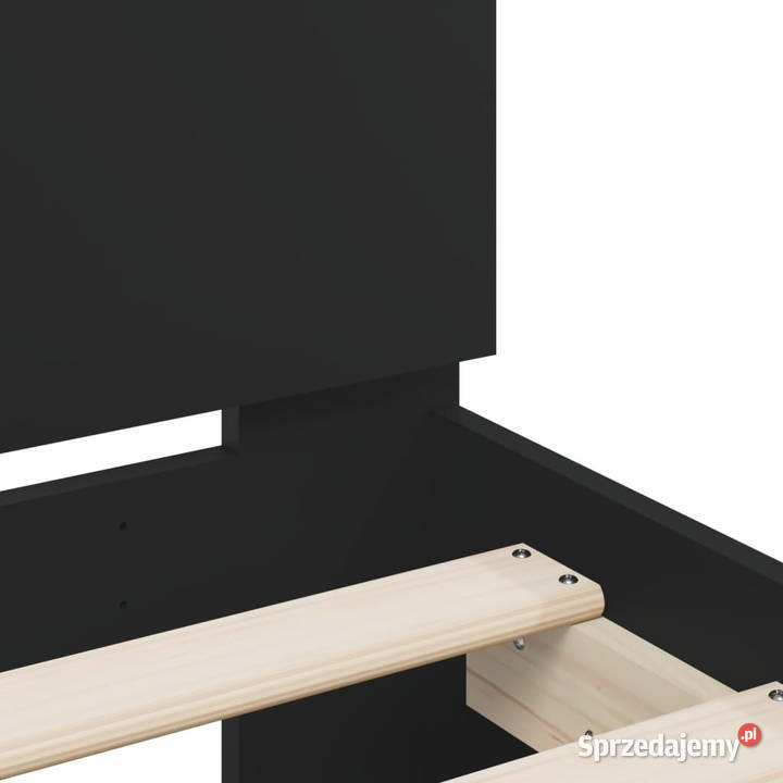Rama łóżka z wezgłowiem i LED czarna 120x200 70cm Meble Warszawa