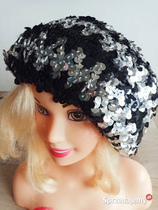 Beret czapka dziewczęcy cekinowy Rozmiar 104 mazowieckie Płock