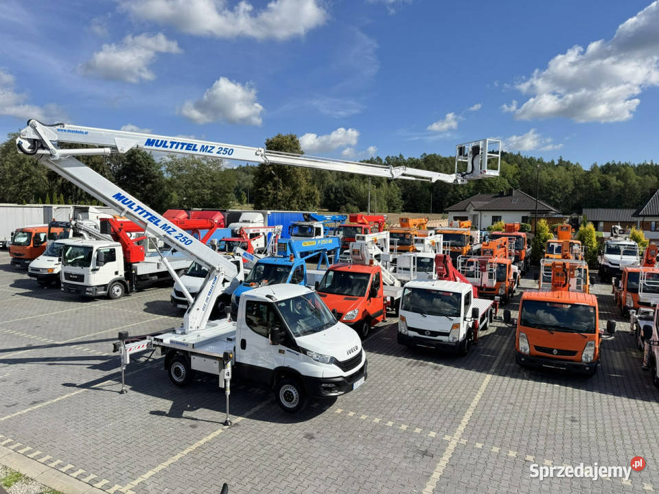 Iveco Daily 35S14 Podnośnik Koszowy Multitel MZ pełny VAT świętokrzyskie Widełki