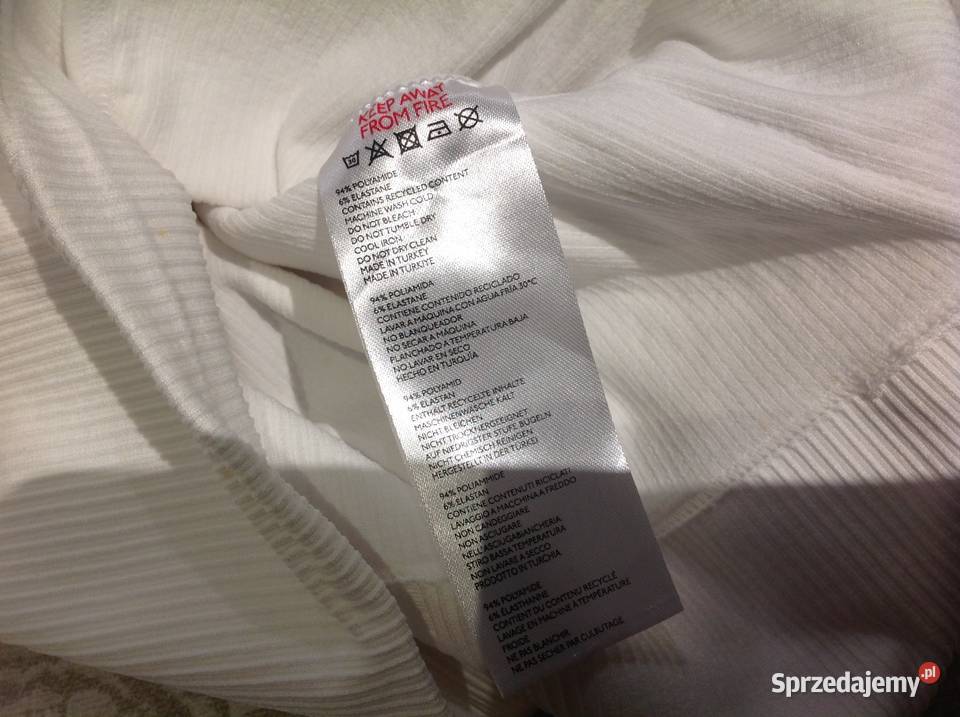 Crop Top Biały Damski BDG ML Prążek Nowy Odzież damska lubuskie Nowa Sól sprzedam