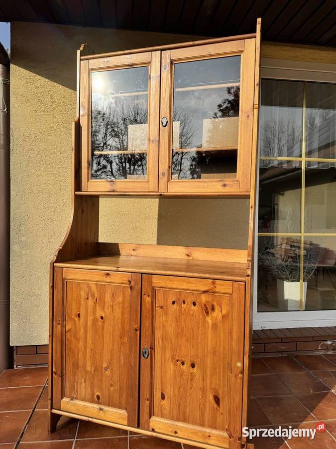 Kredens Ikea leksvik drewniany półki szafka