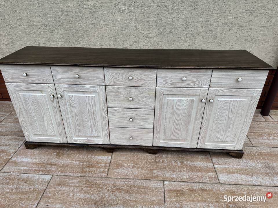 Komoda drewniana 2 m schaby chic szafka bufet Dom i Ogród Sulbiny sprzedam