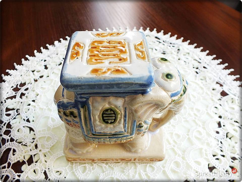 Stara Figurka SŁOŃ Indyjski Chiński porcelana Żary