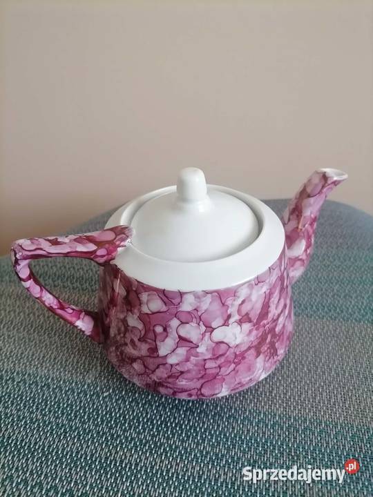 Dzbanek do herbaty marmurkowy Wałbrzych PRL