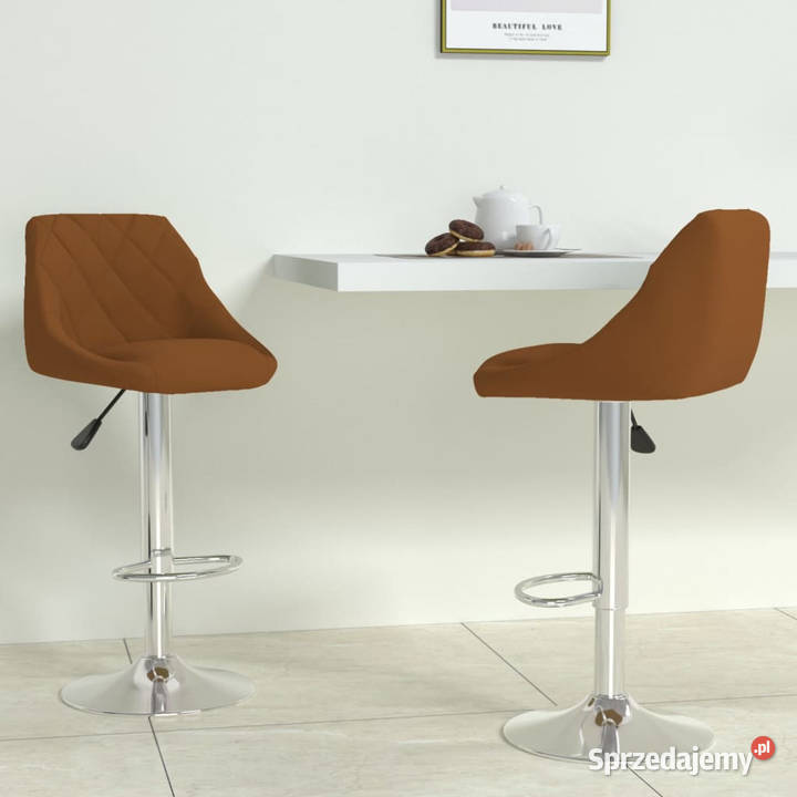 Stołki barowe 2 brązowe obite aksamitem WM335303 Warszawa sprzedam