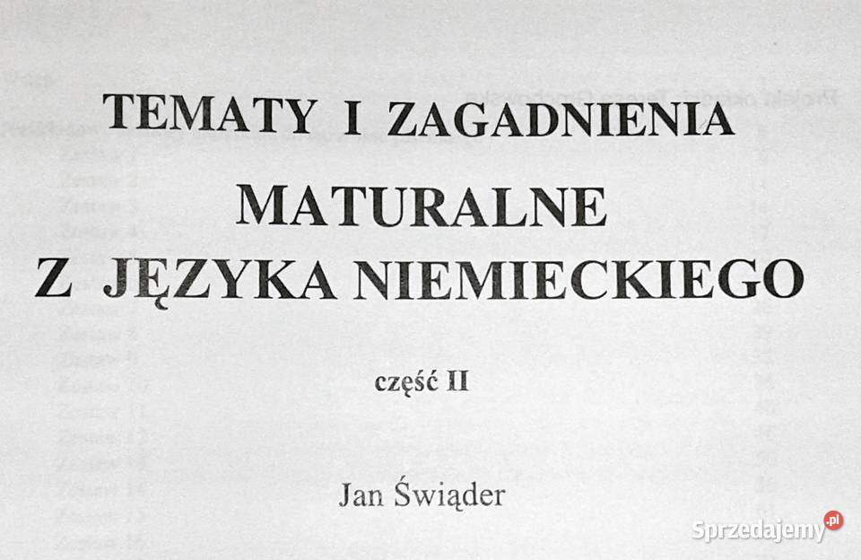 Tematy i zagadnienia maturalne niemiecki Cz 2 miękka Chełm sprzedam