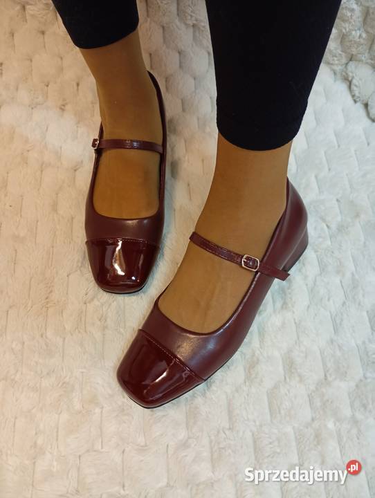 40 Bordowe niskie czółenka baleriny wieczorowe 26cm Kraków