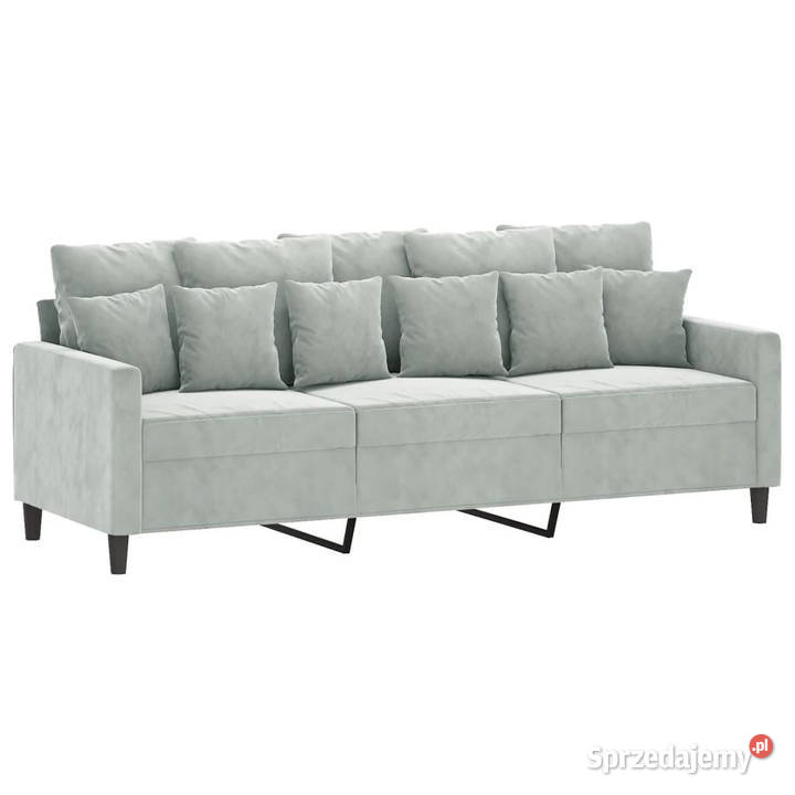 3osobowa sofa z podnóżkiem jasnoszara 180 Sofy i kanapy