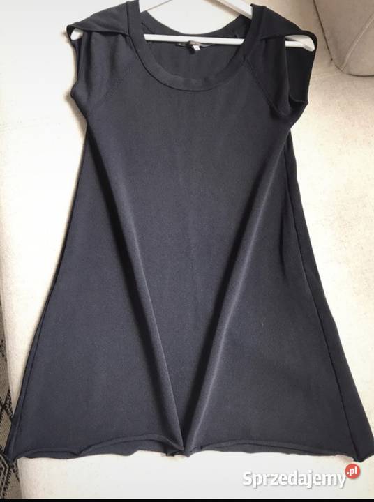 Włoska czarna tunika sukienka Terre Alte 36 38 Tulipan