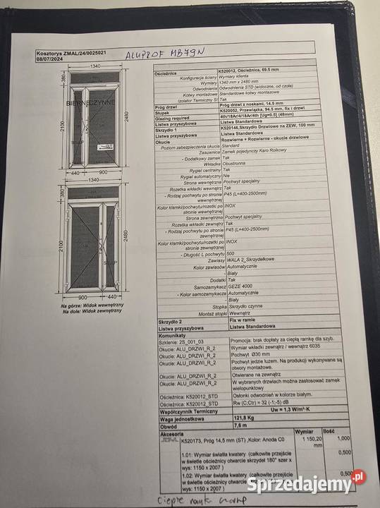 Drzwi wejściowe szklo bezpieczne aluminiowe Rybnik