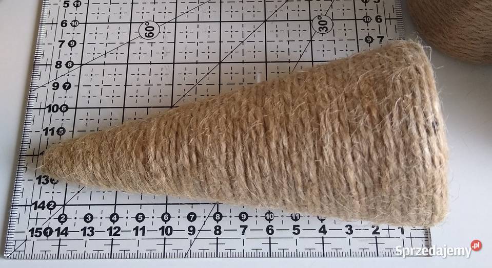 Stożek Styropianowy Ozdoba Juta Handmade 3 Gdańsk
