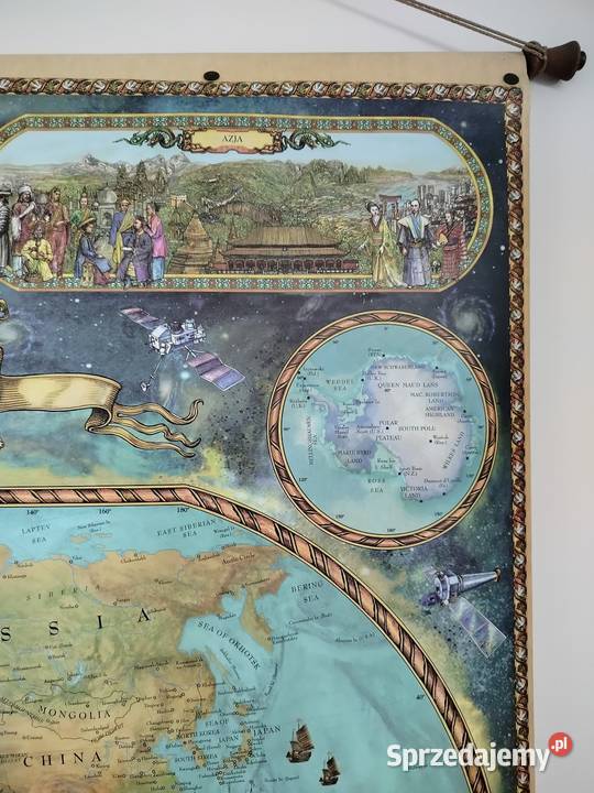 Piekna duza barwna mapa naścienna Kęty