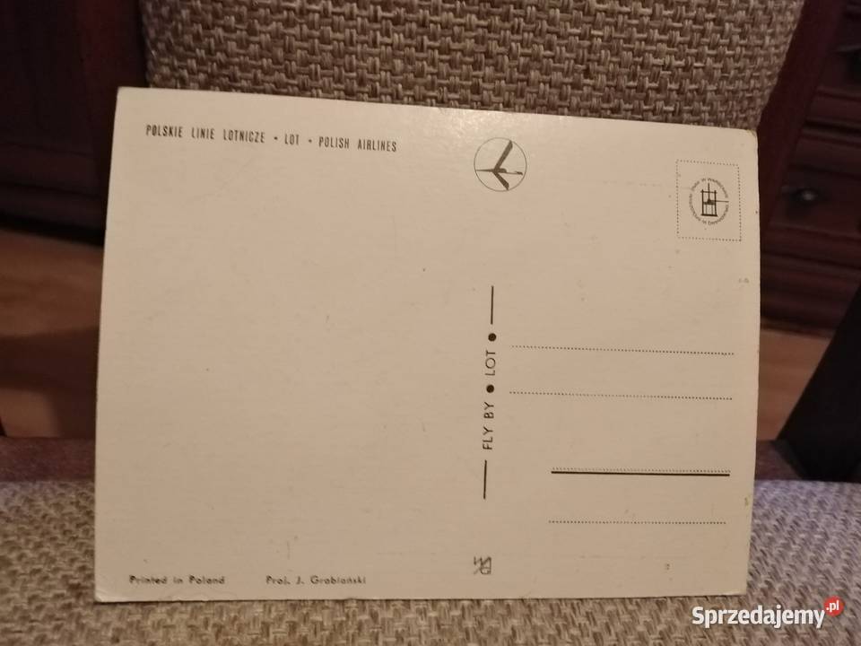 Janusz Grabiański kartka Pocztowa PLL LOT PRL