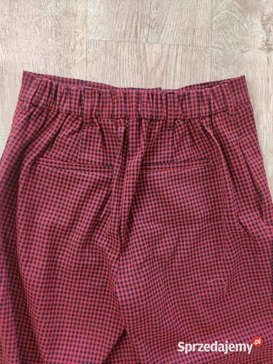 Spodnie w czarną kratkę Next Kratka Spodnie Hajnówka