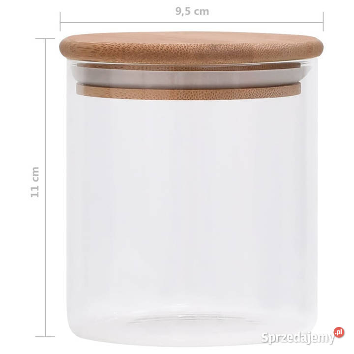 Szklane słoje z bambusową pokrywką 6 600 ml Warszawa