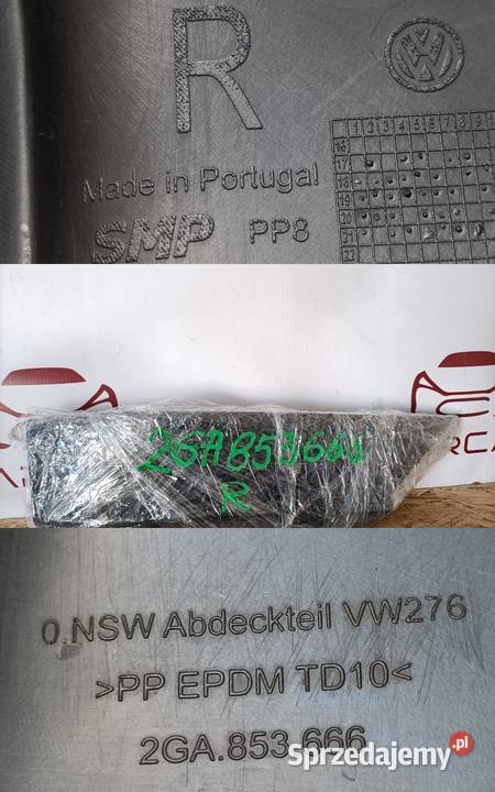 VW TROC 17 KRATKA ZDERZAKA PRAWY PRZÓD 2GA853666 Pleszew