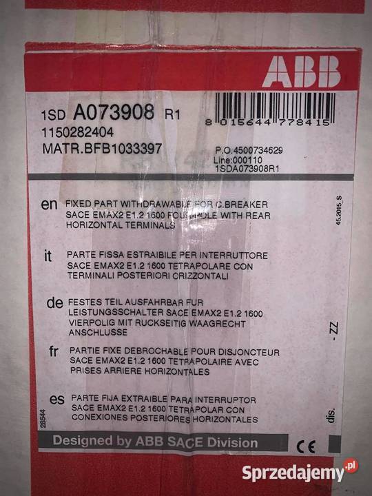 ABB E12 1SDA073908R1 ABB E12 W FP Iu 1600 4p HR Warszawa