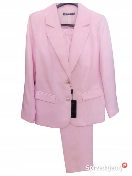 Garnitur damski komplet żakietspodnie Natalia różowy Pątnów sprzedam