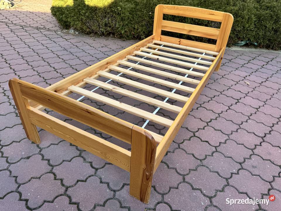 Łóżko drewniane 90x200 sosnowe materac rama mazowieckie Garwolin
