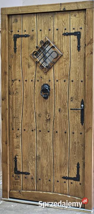 Drzwi DŁUGOSZ drewniane zewnętrzne wejściowe Katowice